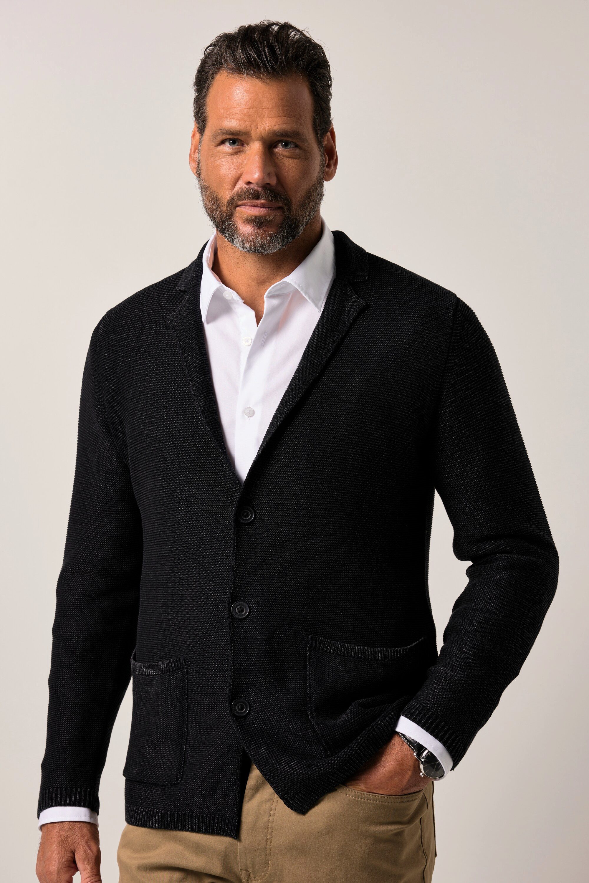 JP1880 Poloshirt JP1880 Stricksakko FLEXNAMIC® Vintage Look günstig online kaufen