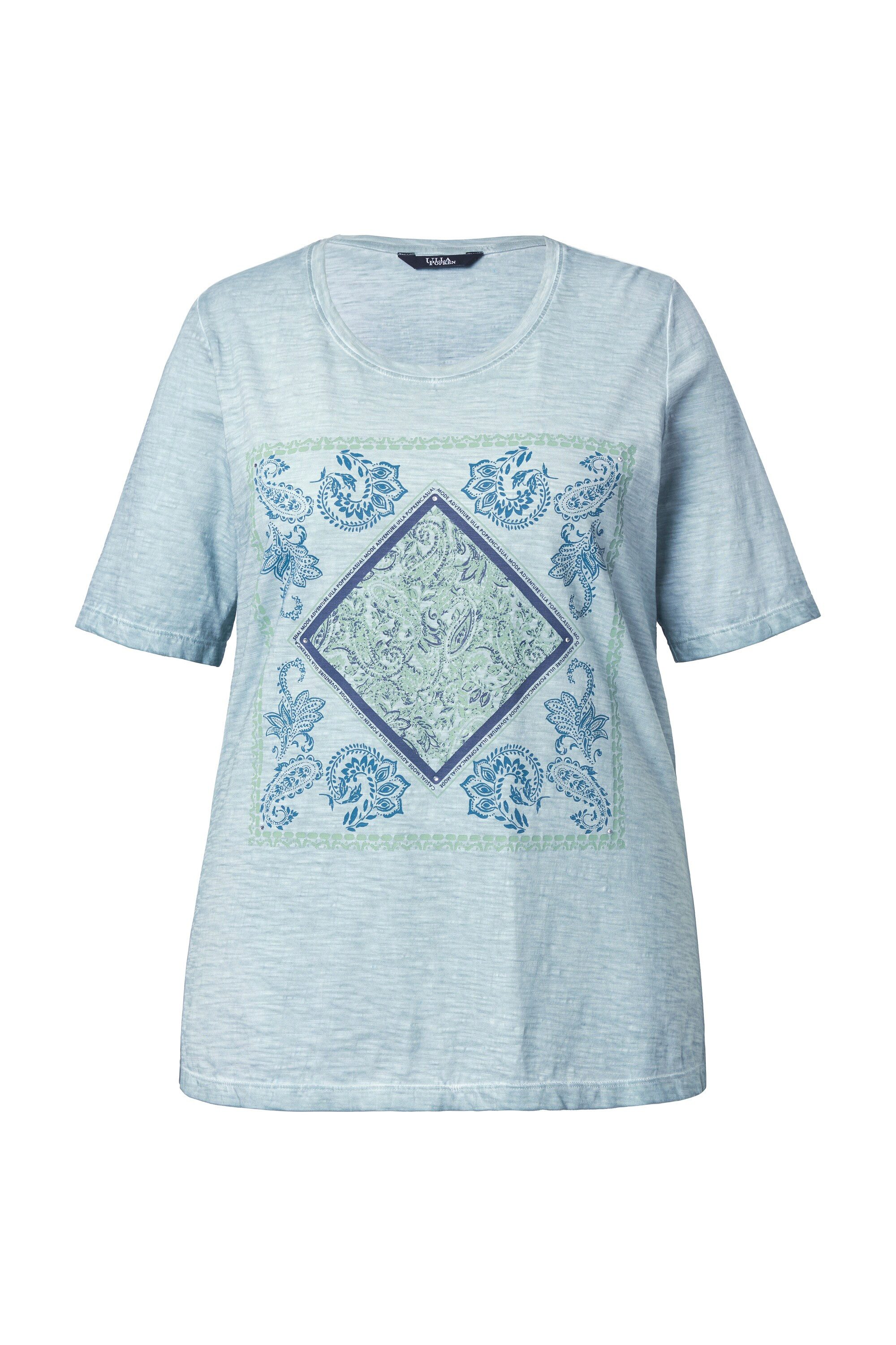 Ulla Popken T-Shirt T-Shirt Ziersteine Classic Rundhals Halbarm günstig online kaufen