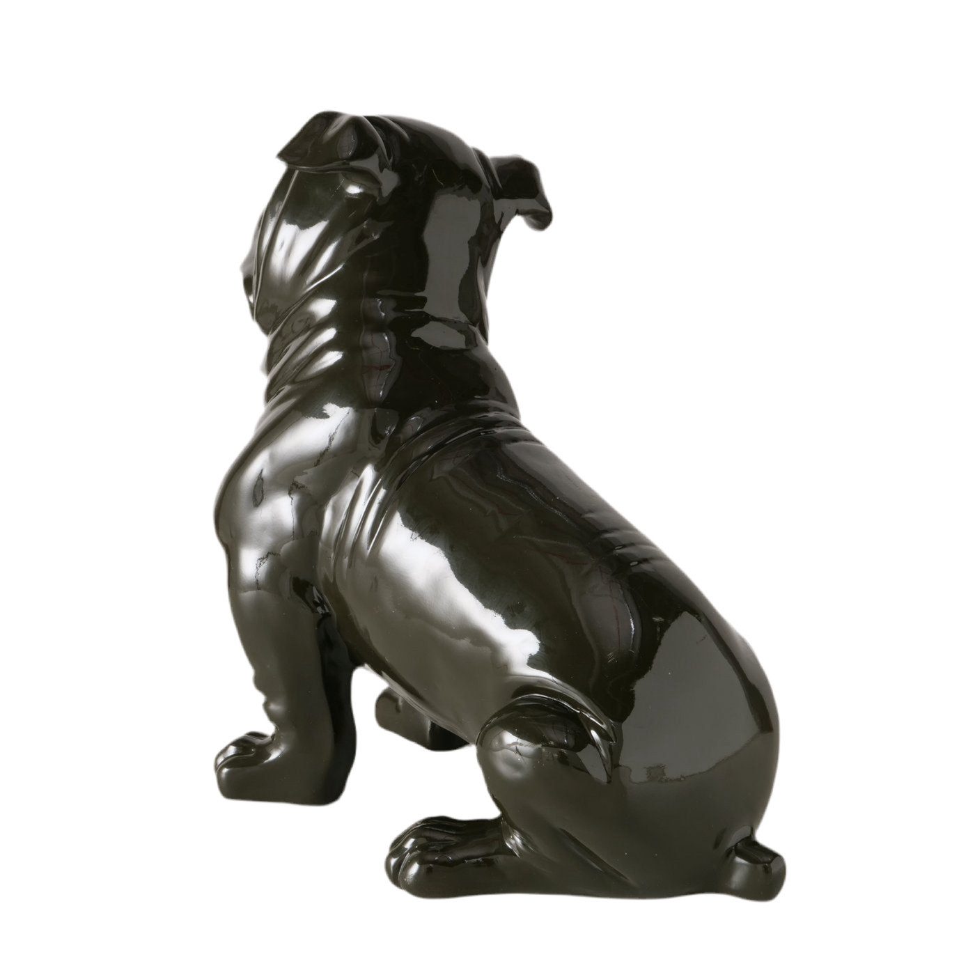 MF Tierfigur Bully Figur Schwarz Glanzoptik 32cm Handbemalt Deko Hund (1 St)