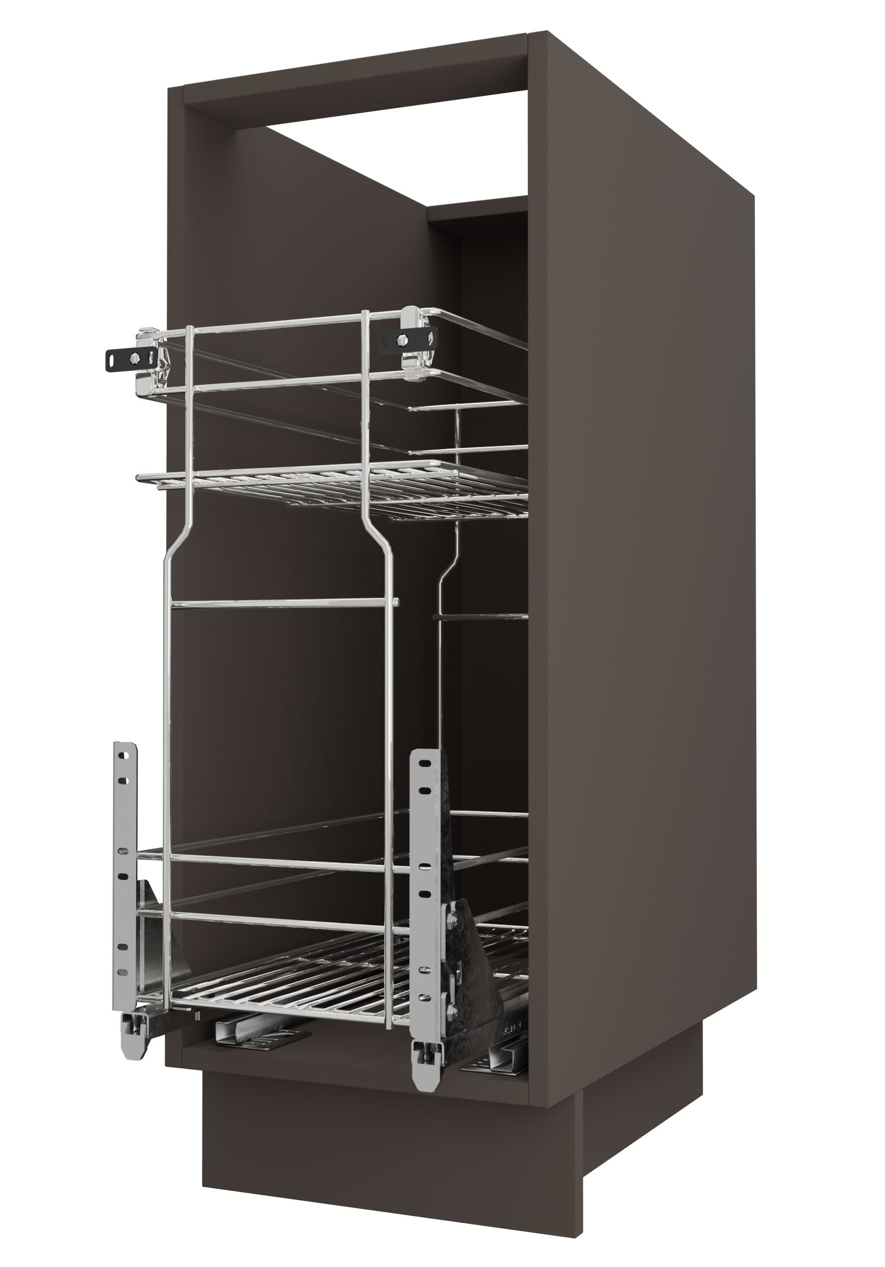 Feldmann-Wohnen Unterschrank Kvantum (Tür, Korbauszug, Schienensystem, Soft-Close-Funktion, 1-St., Fronten mit dekorativen Fräsungen und leicht abgerundeten Eck – Bild 3 von 5