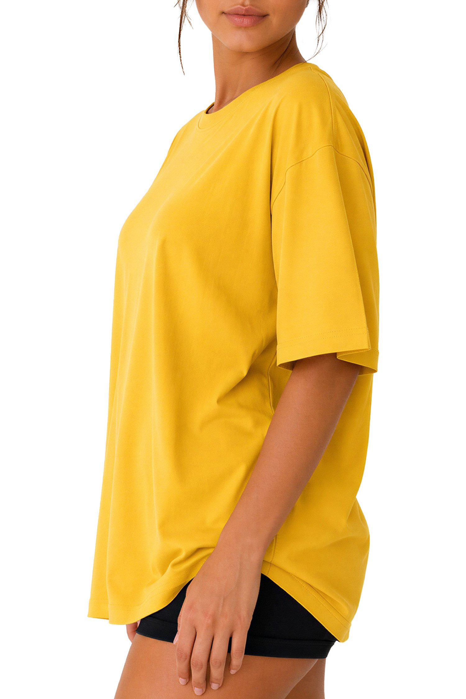 Reichstadt Oversize-Shirt Damen Oversized Kurzarmshirt 24RSW058 Luftiges Baumwolljersey mit formstabilem Rippbund – Bild 5 von 5