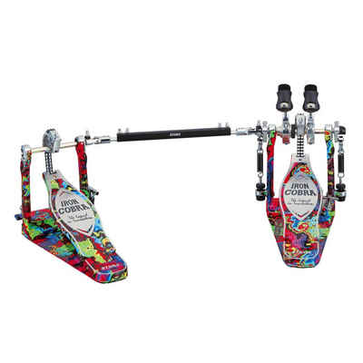Tama Musikinstrumentenpedal, HP900RWMPR Doppelpedal Iron Cobra Rolling Glide Psychedelic Rainbow -