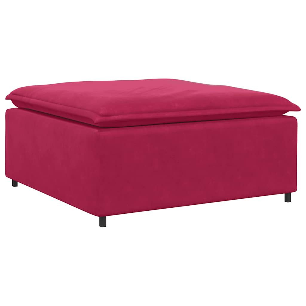 vidaXL Sofaelement Modulares Sofa Fußhocker-Modul Weinrot 100x100x48 cm günstig online kaufen