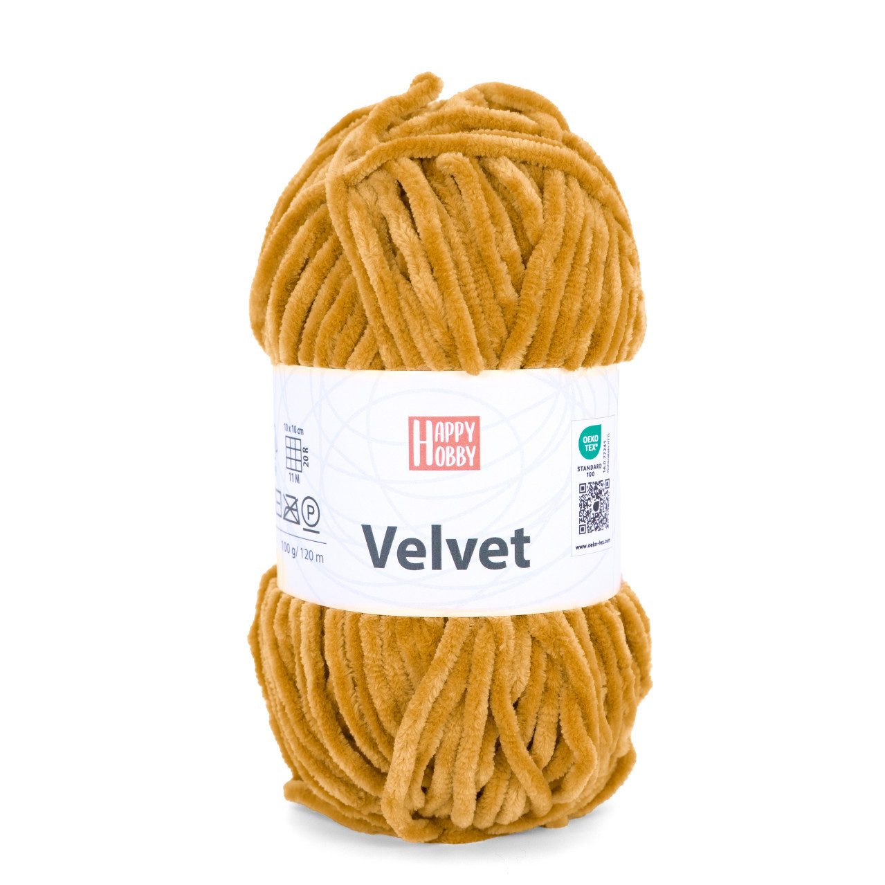 Gründl Happy Hobby Wolle Velvet 100 g curry Häkelwolle