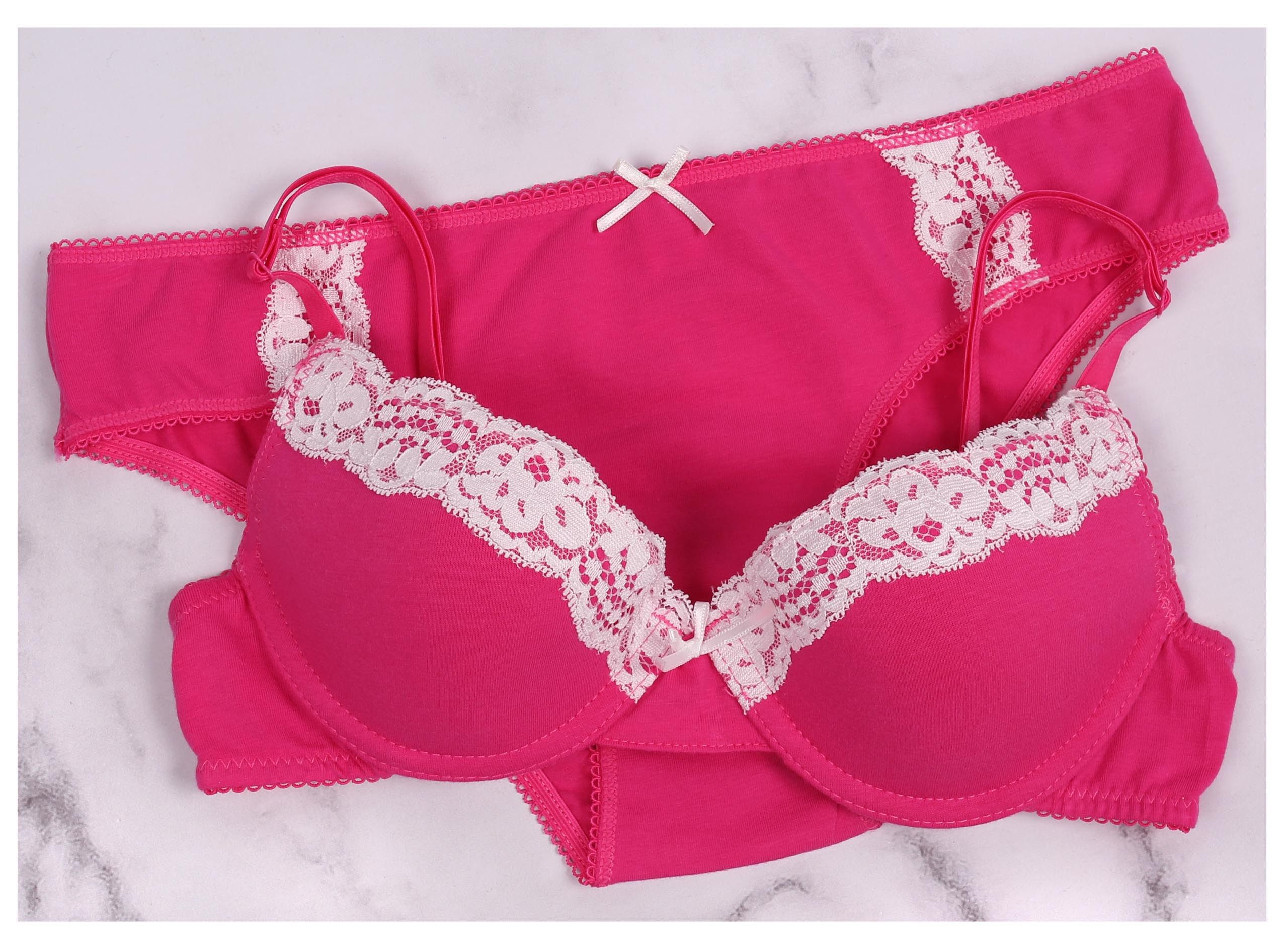Ansteckblüte Unterwäscheset BH + Slip - pink 80D