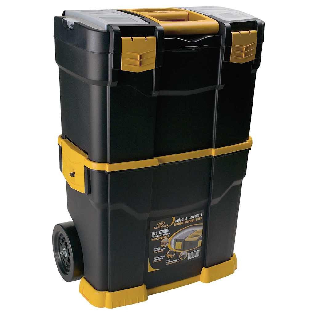 vidaXL Werkzeugbox Werkzeugkoffer auf Rollen 460x280x677 mm PP (1 St)