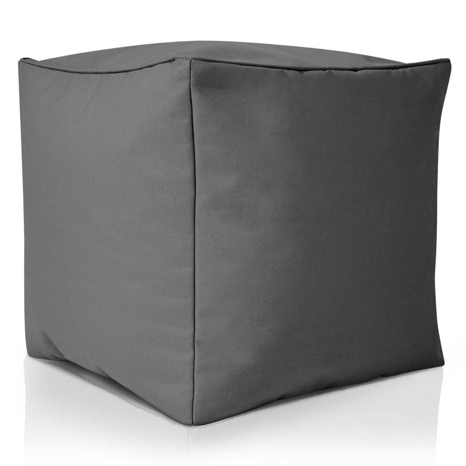 Green Bean Sitzsack Cube (Hocker 40x40x40cm mit EPS-Perlen Füllung, Fußhocker Fußkissen Sitz-Pouf für Sitzsäcke), Bodenkissen für Kinder und Erwachsene - Sitzkissen Sitzhocker Grau