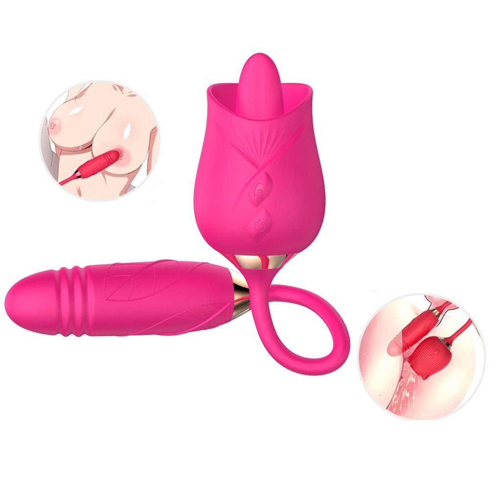 autolock Mini-Vibrator 3 in 1 Bullet Vibrator für frauen,Clit und Nippel Stimulator, Mini Klein Vibrator Leise und Stark Oral Sex Spielzeug Rosa