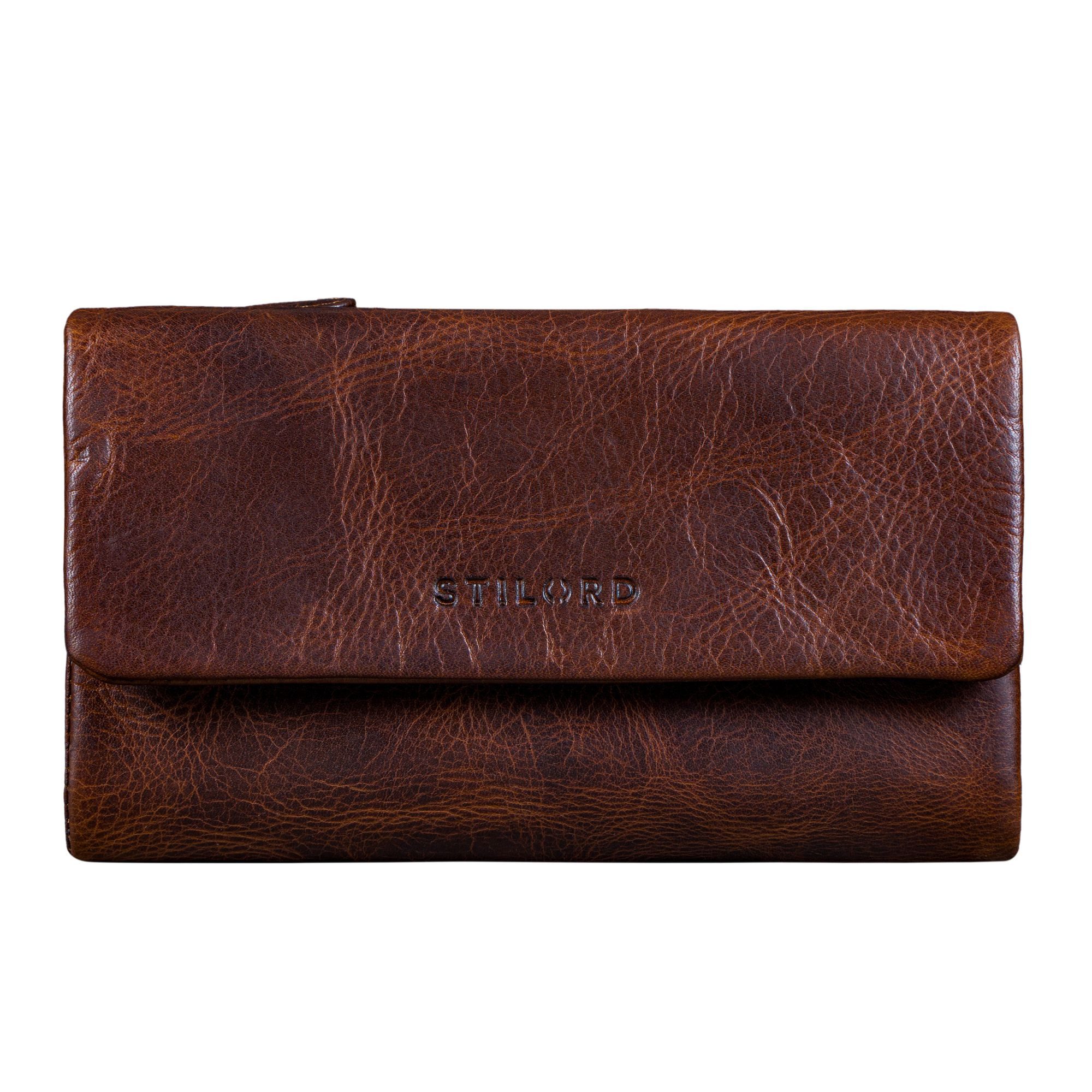 STILORD Geldbörse "Elara" Aufklappbare XL Geldbörse Damen Leder mit zwei Münzfächer