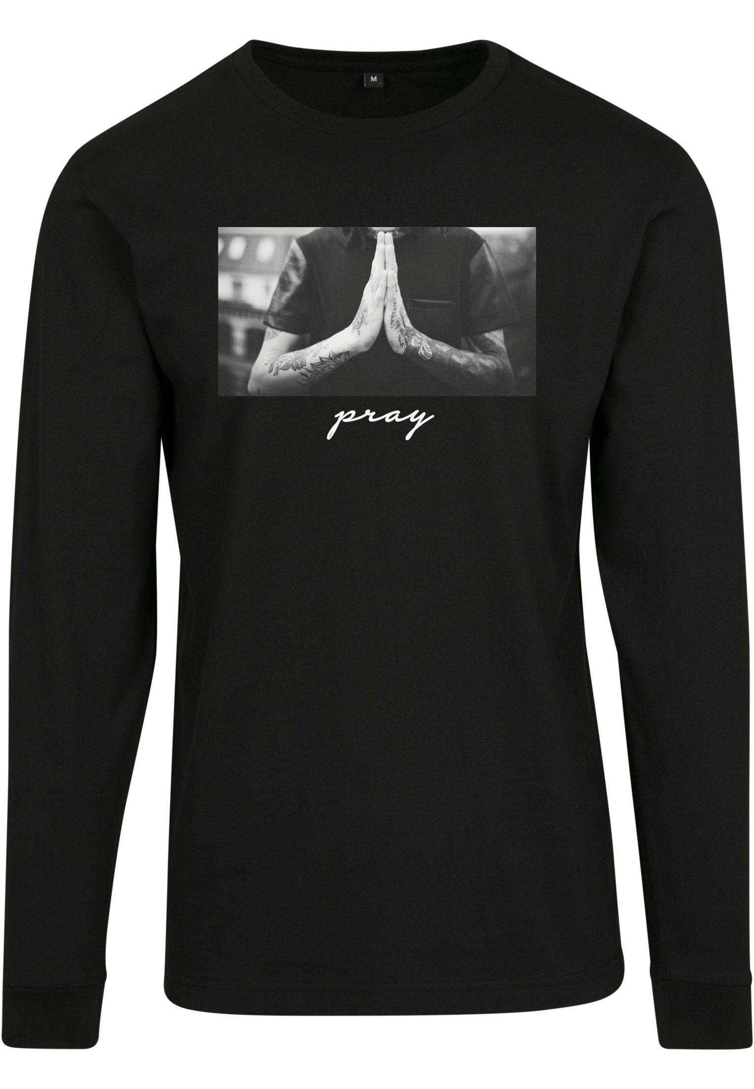 MisterTee T-Shirt Herren Pray Longsleeve (1-tlg) black