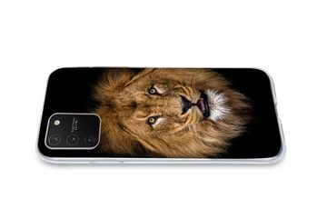 MuchoWow Handyhülle Löwe - Porträt - Schwarz - Tiere, Phone Case, Handyhülle Samsung Galaxy S10 Lite, Silikon, Schutzhülle