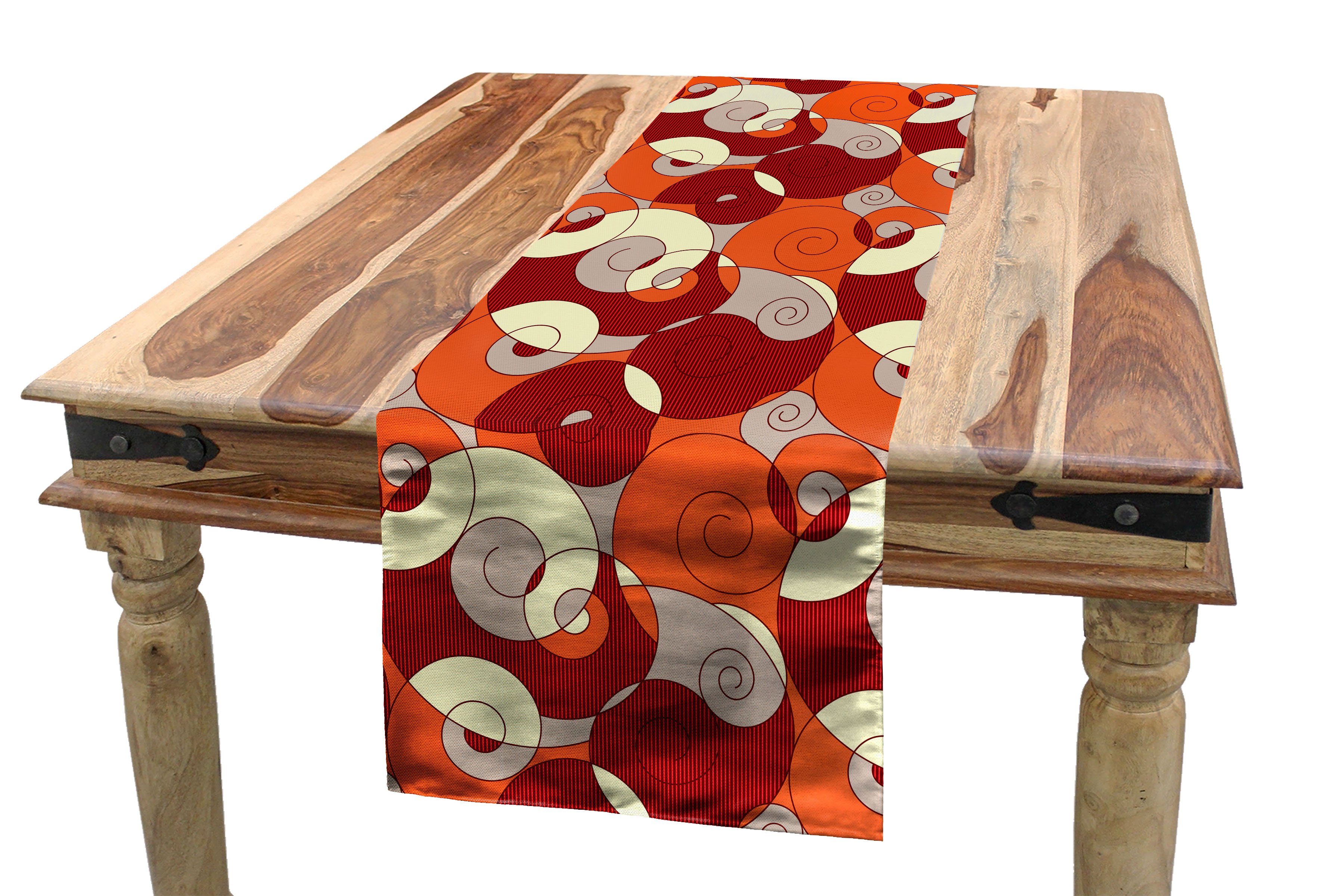 Küche Rechteckiger Abakuhaus Stripes Modern Dekorativer Tischläufer, Spiral-Zusammenfassung Esszimmer Tischläufer
