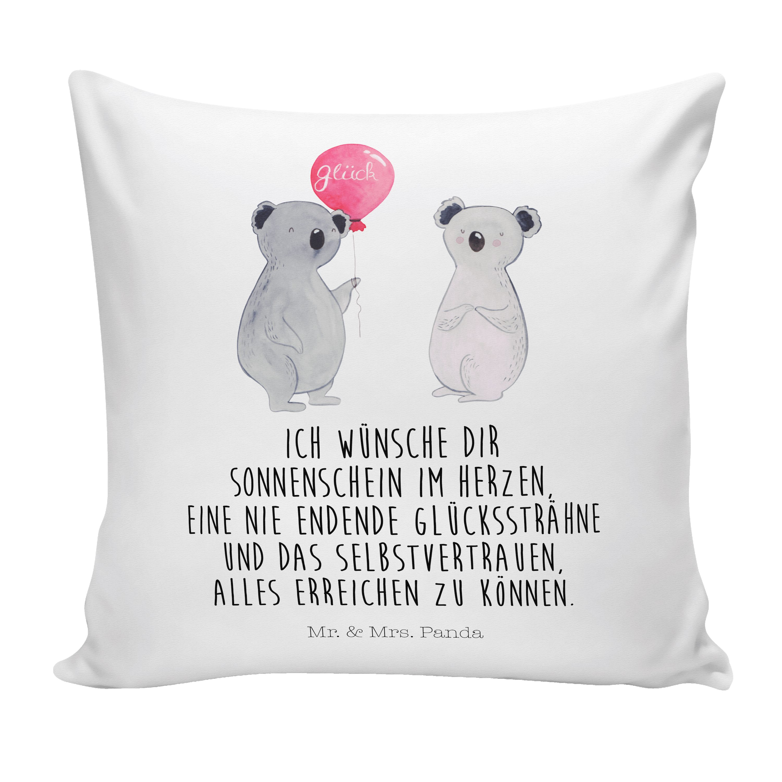 Mr. & Mrs. Panda Dekokissen Koala Luftballon - Weiß - Geschenk, Sofakissen, Motivkissen, Dekokiss