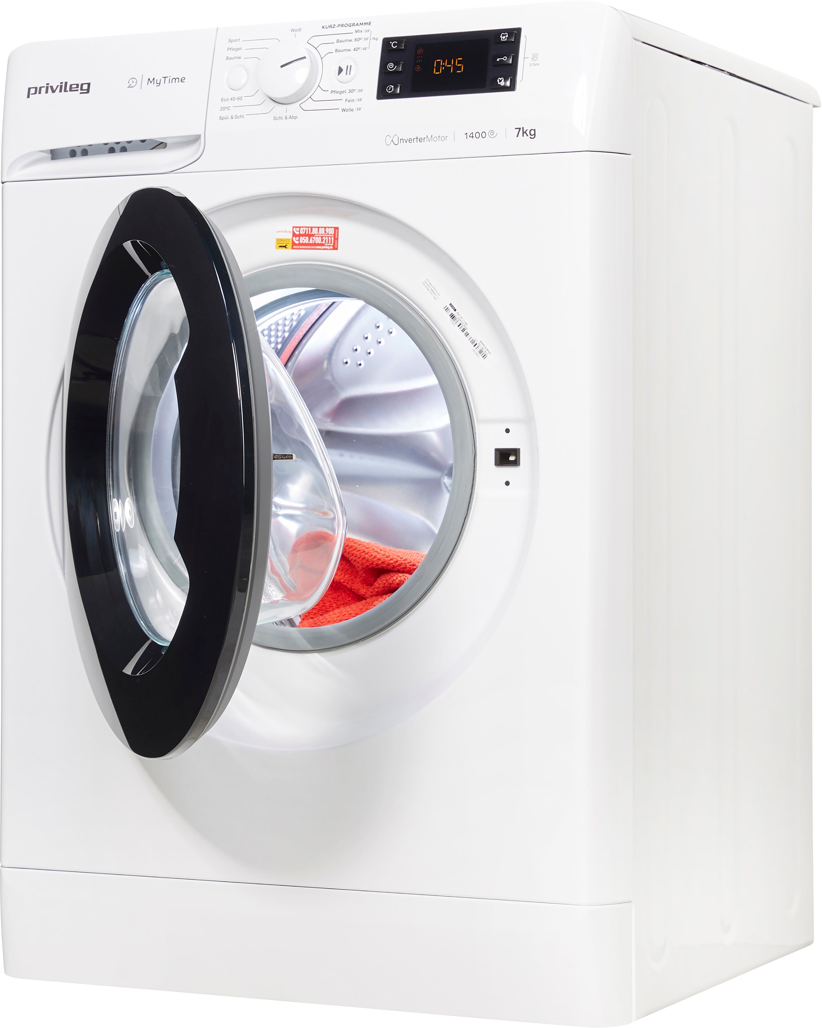 Privileg Waschmaschine PWF MT 3 Kapazität U/min, voller davon 1400 71484, 7 unter Kurz-Pogramme kg, 6 1 Stunde, bei