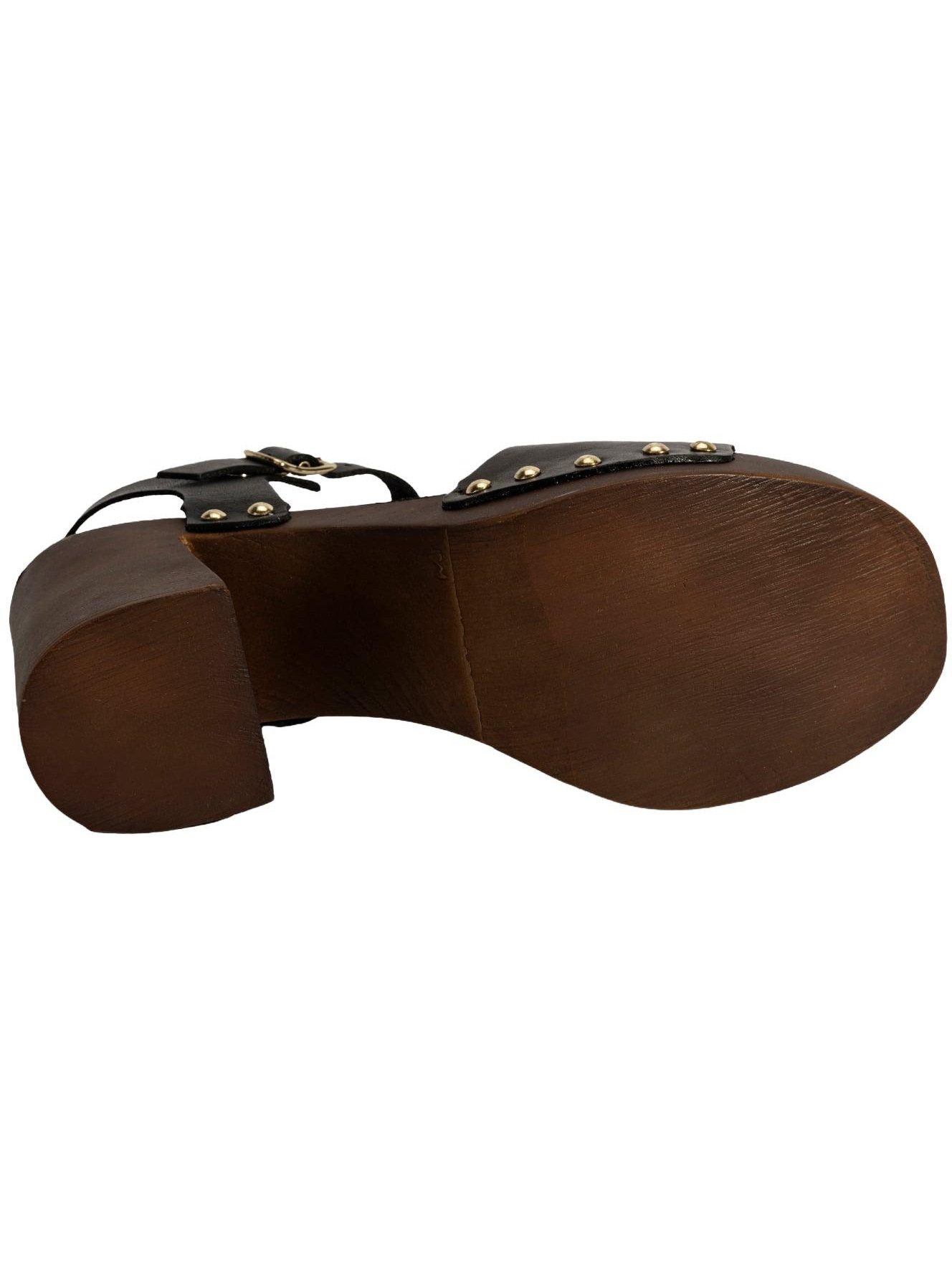 Desa Desa Damen-Ledersandalen – Plateauabsatz, Schnallenverschluss Slipper – Bild 4 von 5