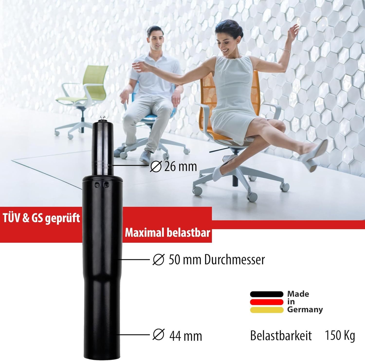 sedus Bürostuhl Gasfeder, Bürostühle, belastbar bis 150Kg, Gasdruckdämpfer