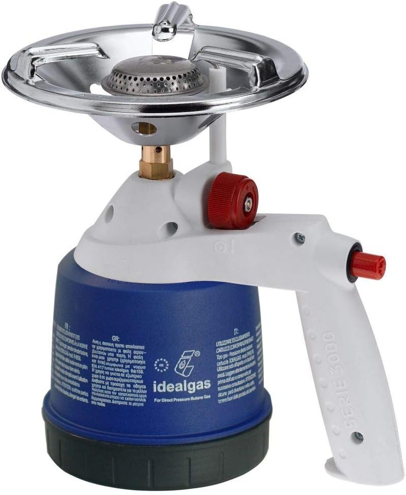 BlueCraft Gaskocher Camping Gaskocher mit Piezozündung für 190g Stechkartuschen Butan, (1-St), Мультиварки Camping Herd Outdoor Gaskocher tragbar leicht mobil Grillen