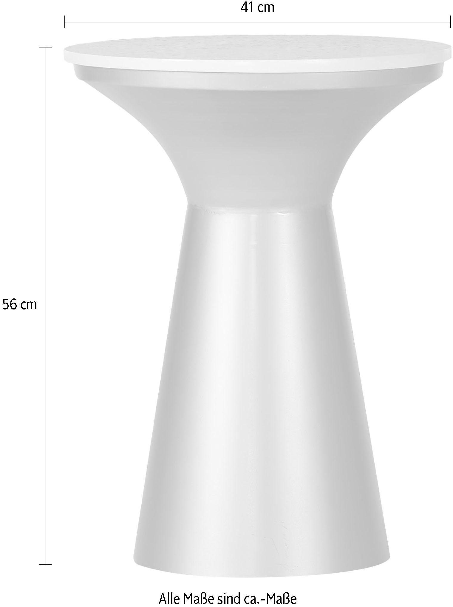 Leonique Beistelltisch Menton, mit goldfarbenem Gestell und Terazzo Platte, in elegantem Design
