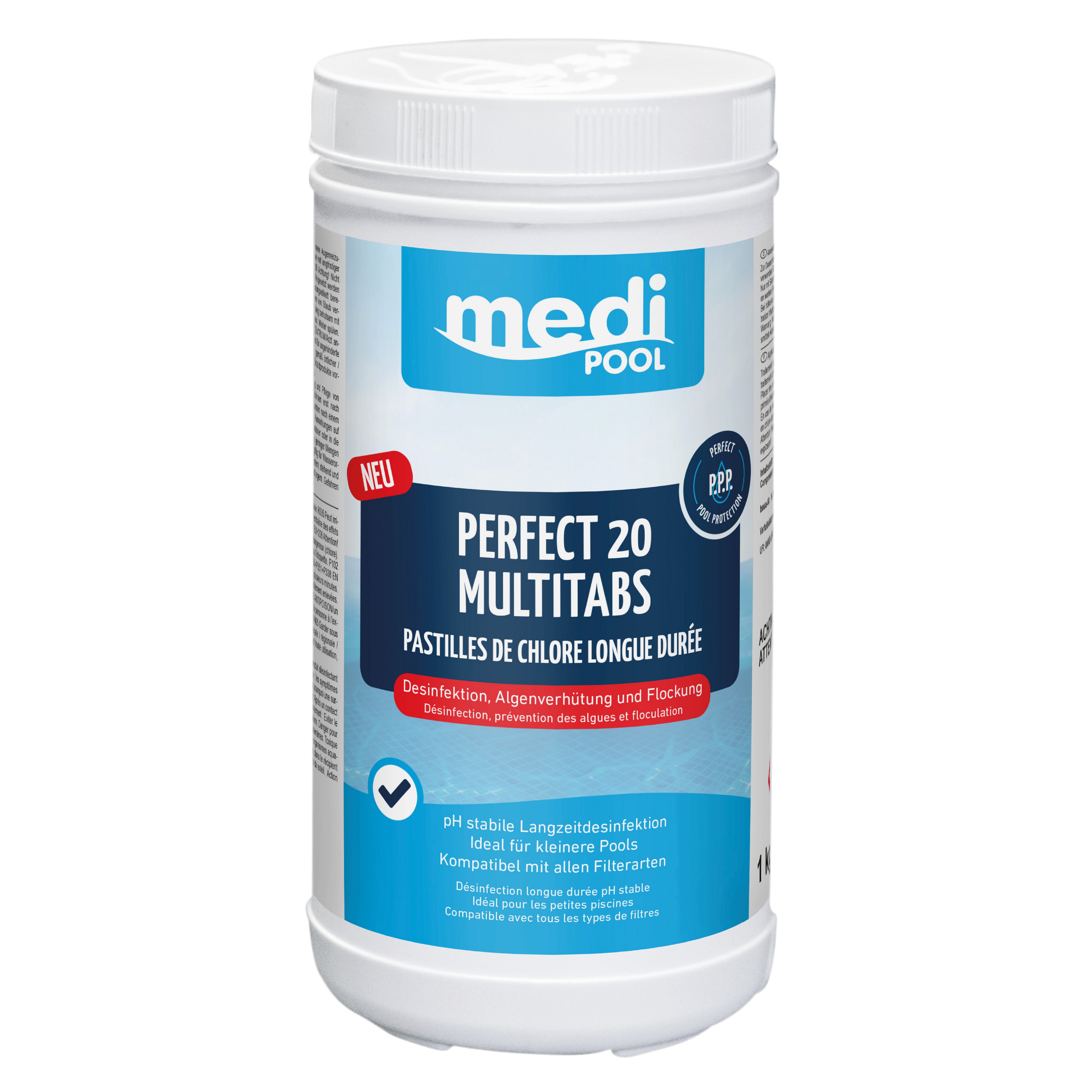 mediPOOL Poolpflege mediPOOL 3 in 1 Perfect 20 MultiTabs 1 kg, (Spar-Set)