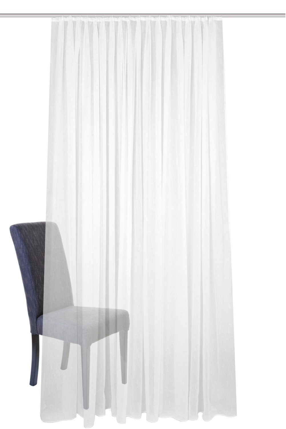 HOME WOHNIDEEN Vorhang 41694 Store/Gardine "FLAMIO", transparenter Fertigstore, Farbe: Weiß, (1 St), halbtransparent, 100% Polyester