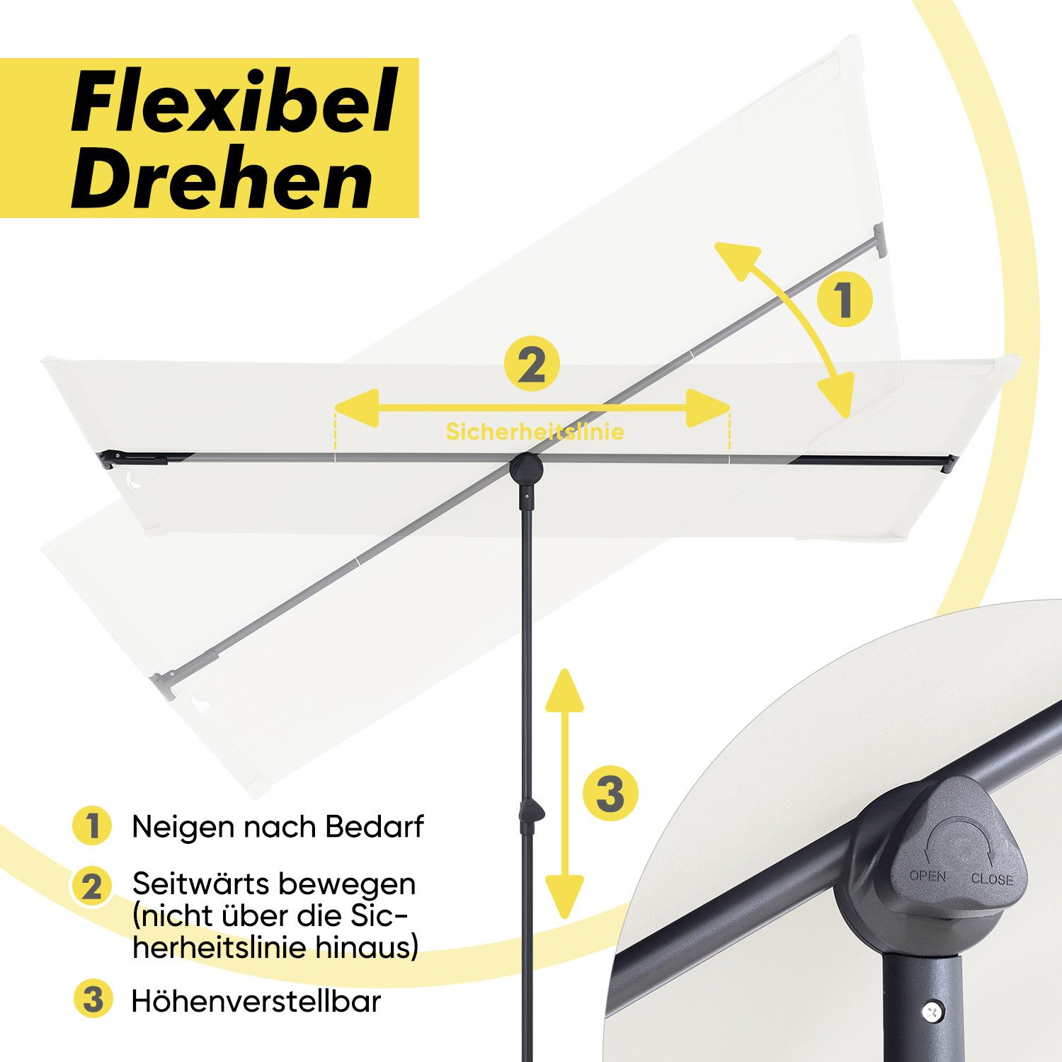 Sekey Balkonschirm 180 x 130 cm günstig online kaufen