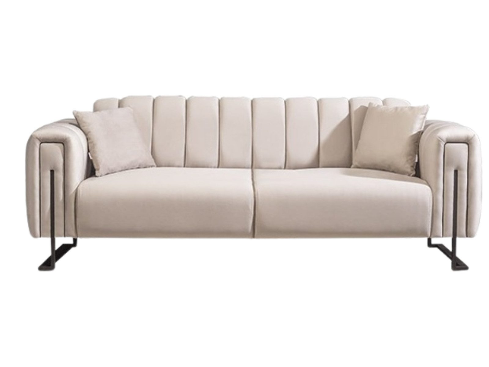 Villa Möbel Sofa Bianca, 2-Sitzer 1 Teile, mit Relax-/Bettfunktion durch umklappbare Rückenlehne