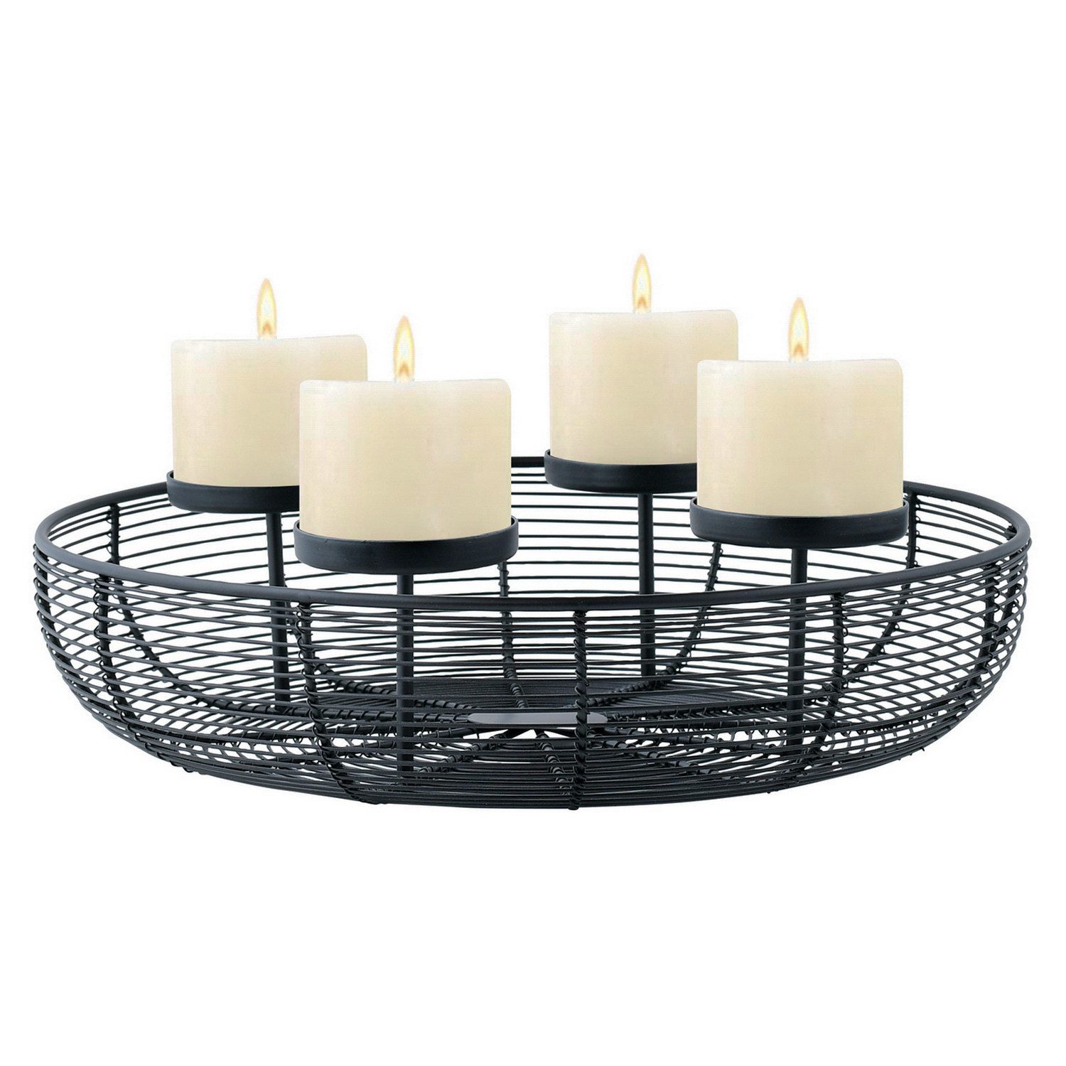 Marrakesch Orient & Mediterran Interior Adventskranz Moderner Adventskranz Orbe handgefertigt aus Metall in Schwarz 37 cm, Handarbeit