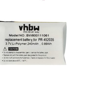 vhbw Ersatz für Bose PR-452035 für Akku Li-Polymer 240 mAh (3,7 V)