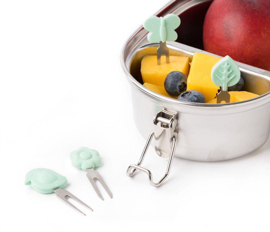 LEKKABOX Partyspieße Bento Food Picks, 4er Set (Gartenzauber) - Fingerfood Spieße Piekser, Extra klein – passen auch in die Brotdose – Bild 5 von 5