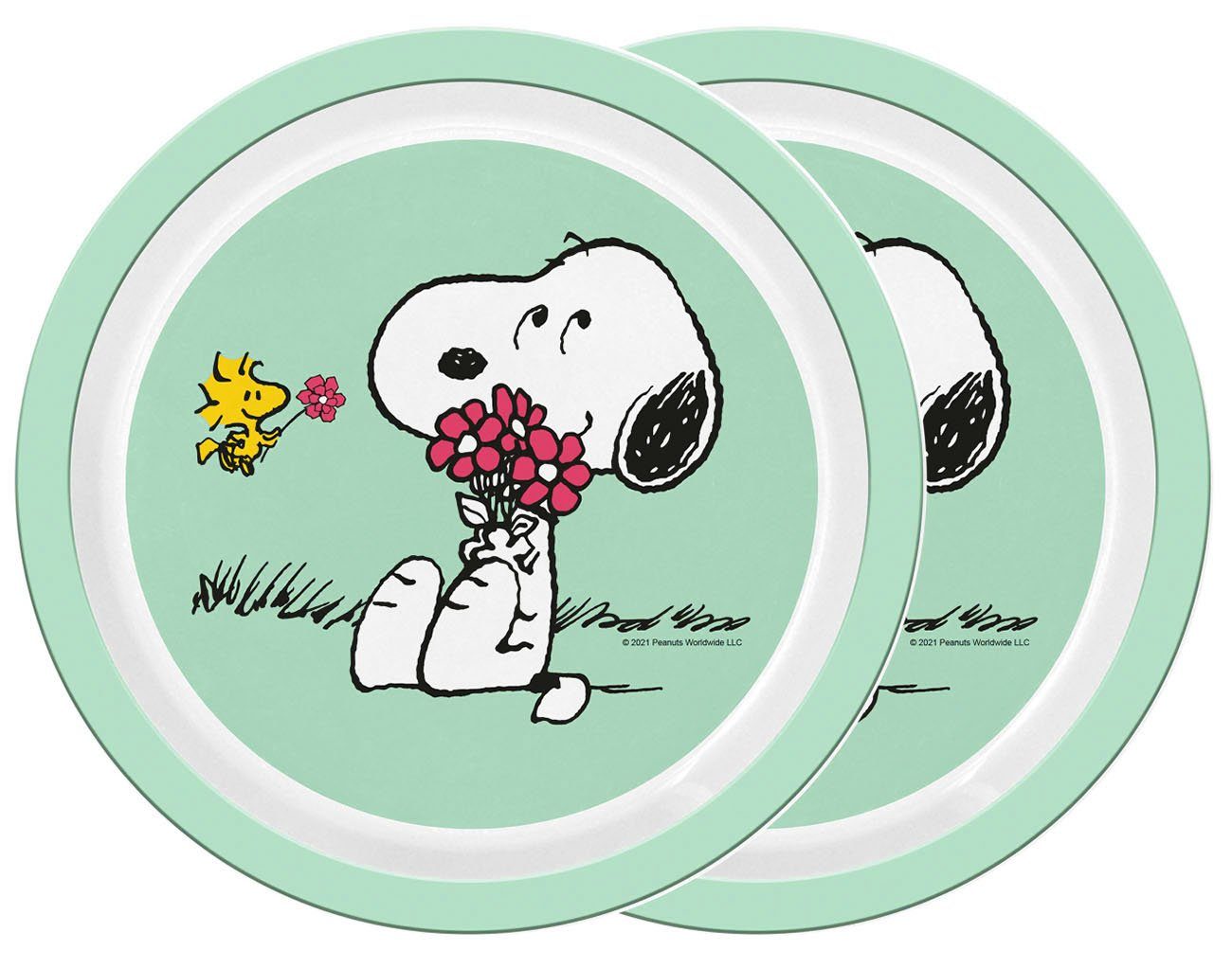 Geda Labels GmbH Frühstücksteller Teller Snoopy Kids 2er Set 21,5cm, (2 St)