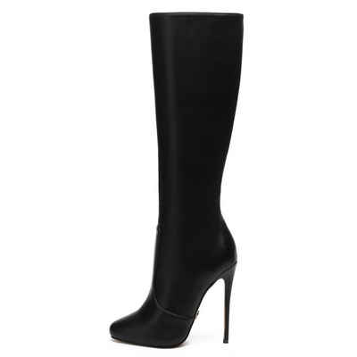 Giaro Giaro Brandy Schwarz Black Matte Stiefel Kniestiefel Lederstiefel High Heel High-Heel-Stiefel Vegan