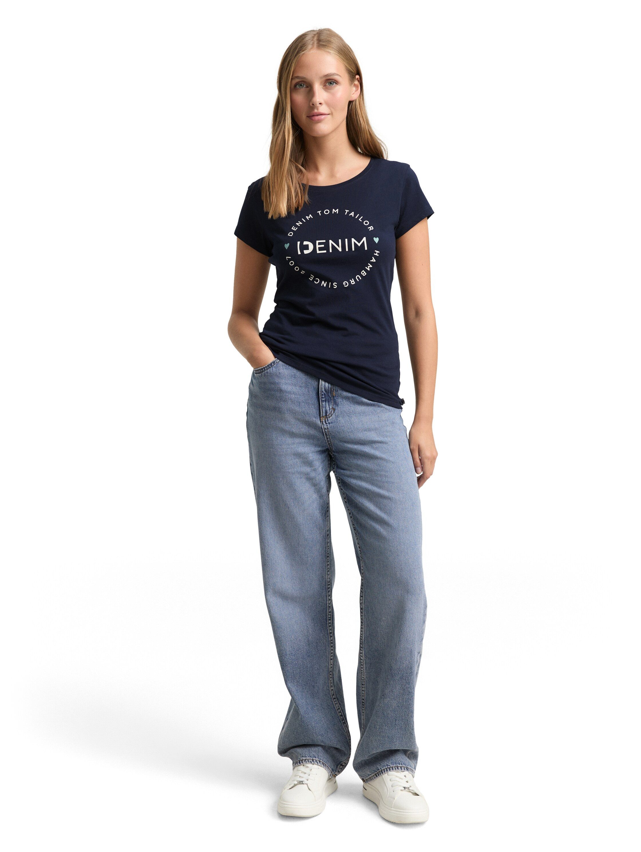 TOM TAILOR Denim T-Shirt (Packung, 2-tlg., 2-er Pack)