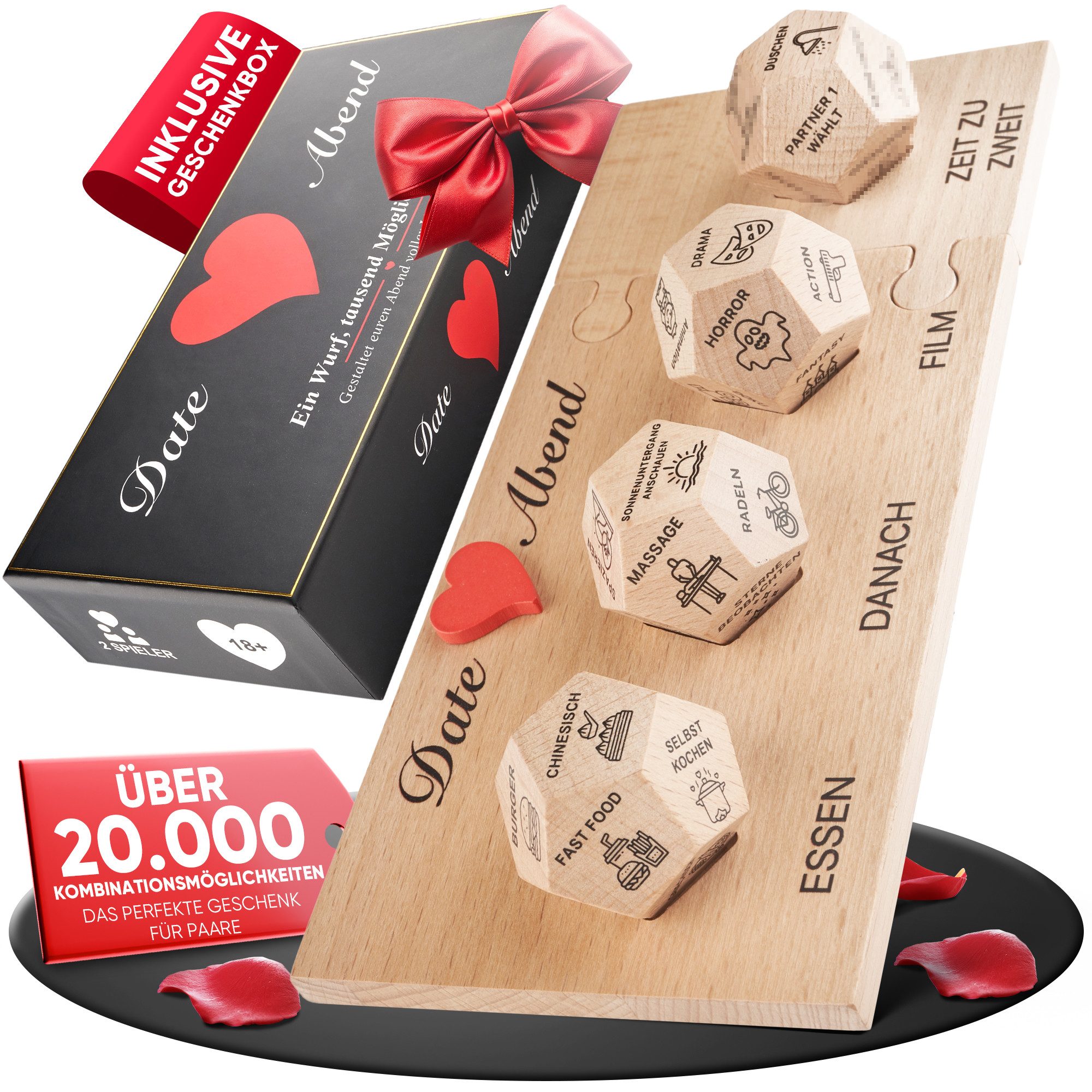 CoupleGames Spiel Date Abend - Jahrestag Geschenk für ihn & sie, Date Night Würfel