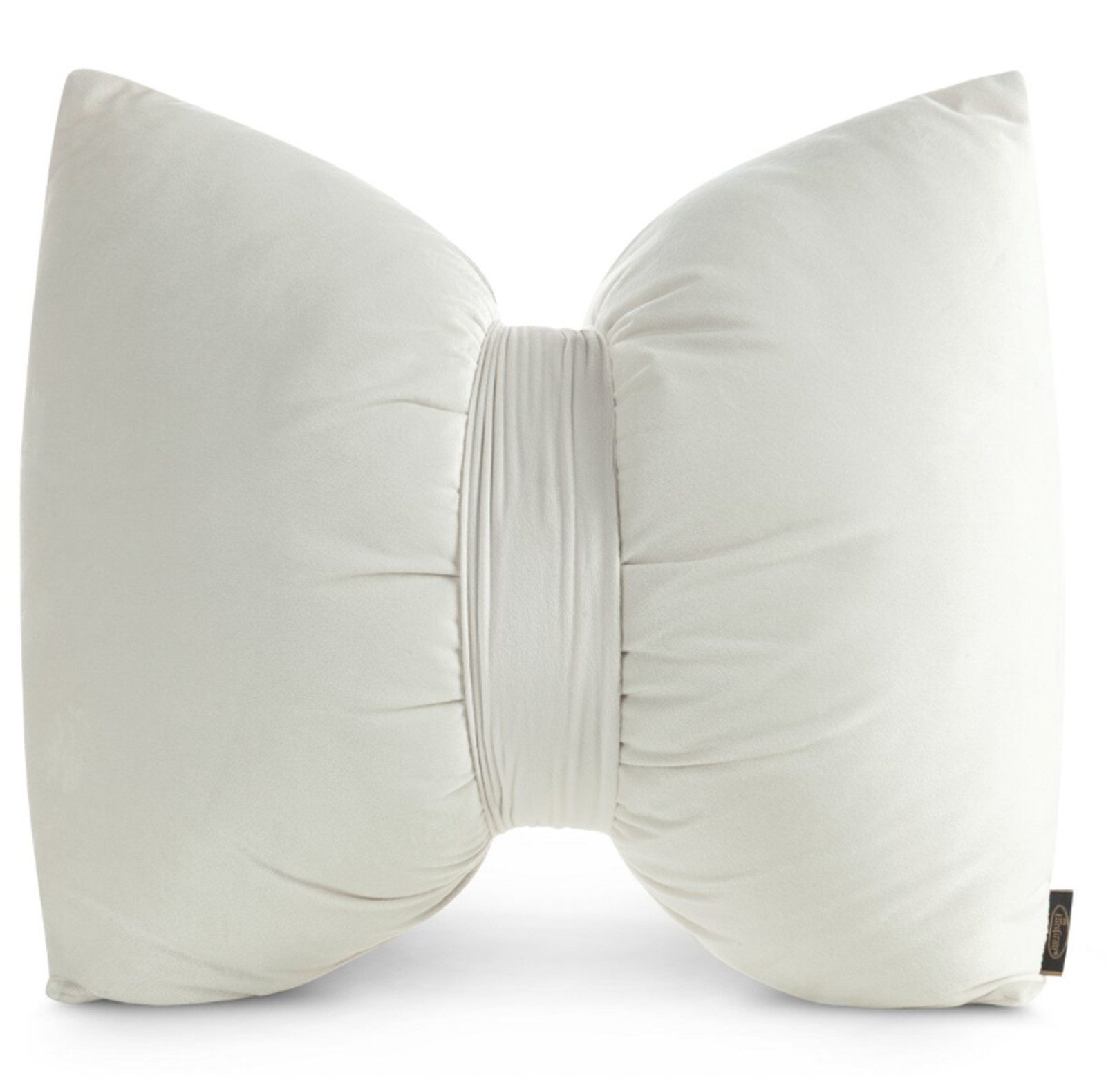 Eurofirany Dekokissen Samt-Dekokissen „Schleife“, 45x55 cm, 100 % Polyester, 200 g/m², weich & elegant