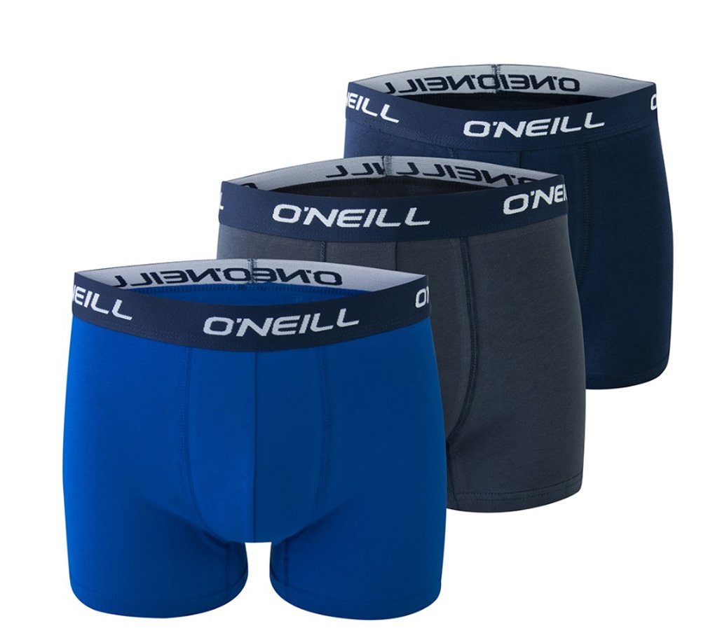 O'Neill Boxershorts Herren Boxer Plain Topline (3-St) mit Logo Webbund 2x Navy 1x Cobalt (4847P)