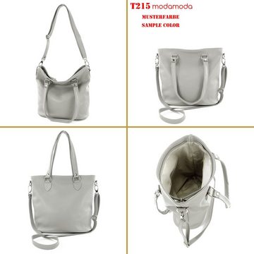 modamoda de Schultertasche T215, Echtleder Handmade in Italy