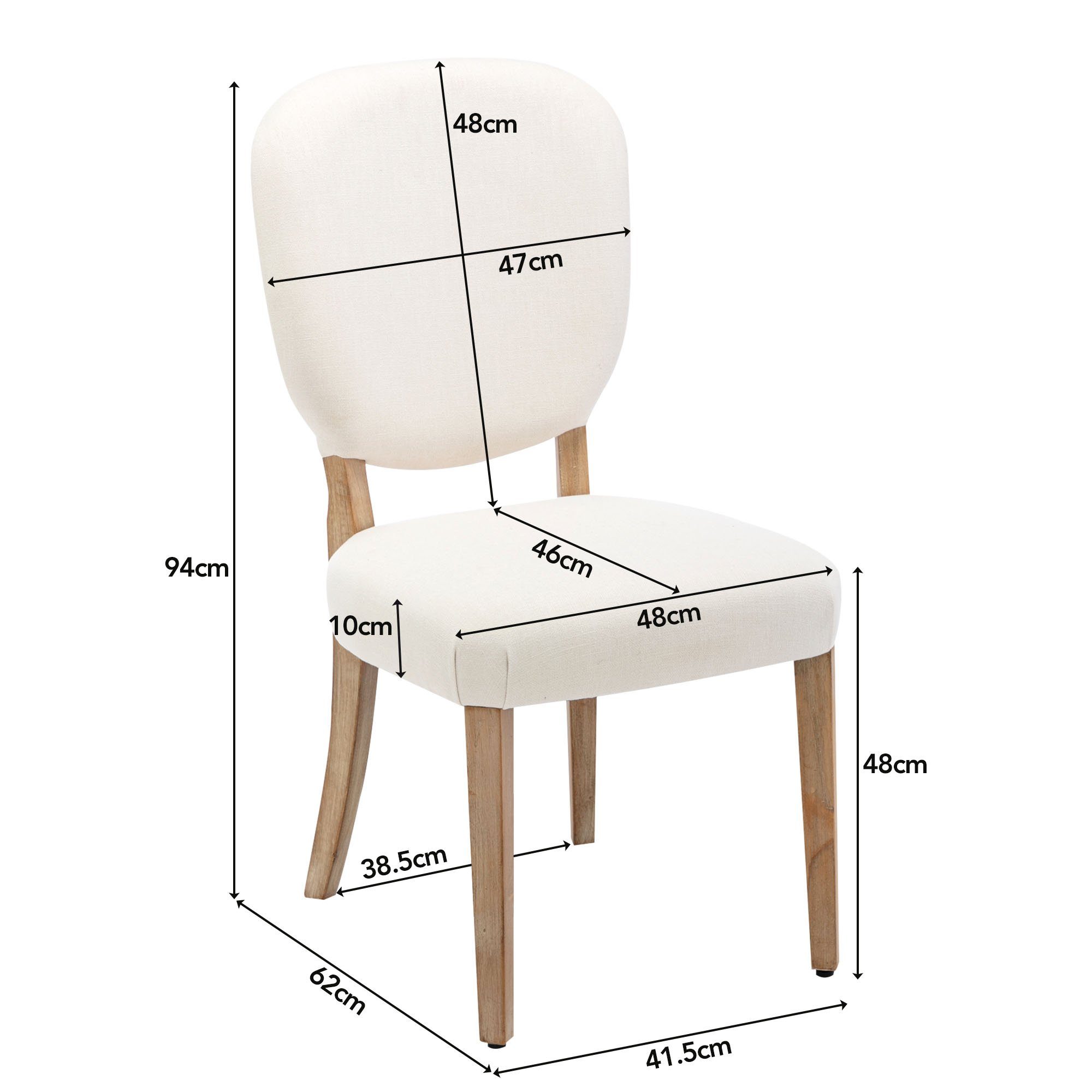 2er (2 Set Flieks Massivholzbeine Polsterstühle Wohnzimmerstuhl, St), Leinen Esszimmerstuhl