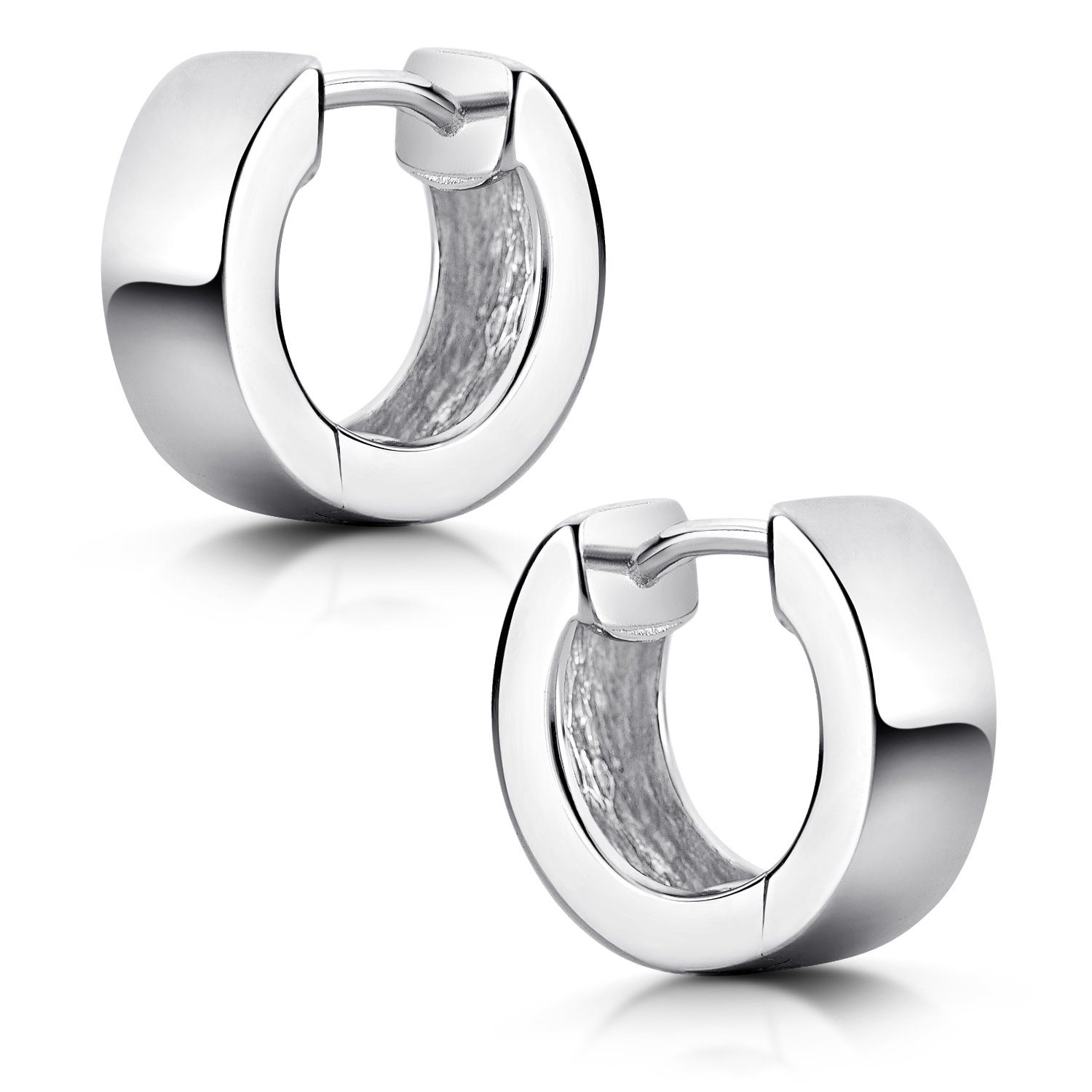 Materia Paar Creolen Damen Silber breit Ø13mm SO-459, 925 Sterling Silber, günstig online kaufen