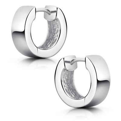 Materia Paar Серьги-кольца Damen Silber breit Ø13mm SO-459, 925 Sterling Silber, rhodiniert