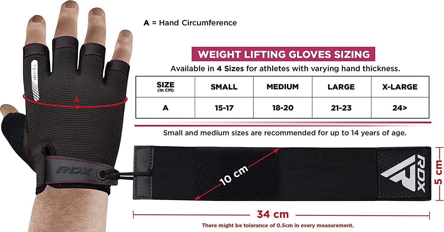 Gewichtheberhandschuhe, RDX dehnbare Trainingshandschuhe RDX extra lange PINK Handgelenkstütze