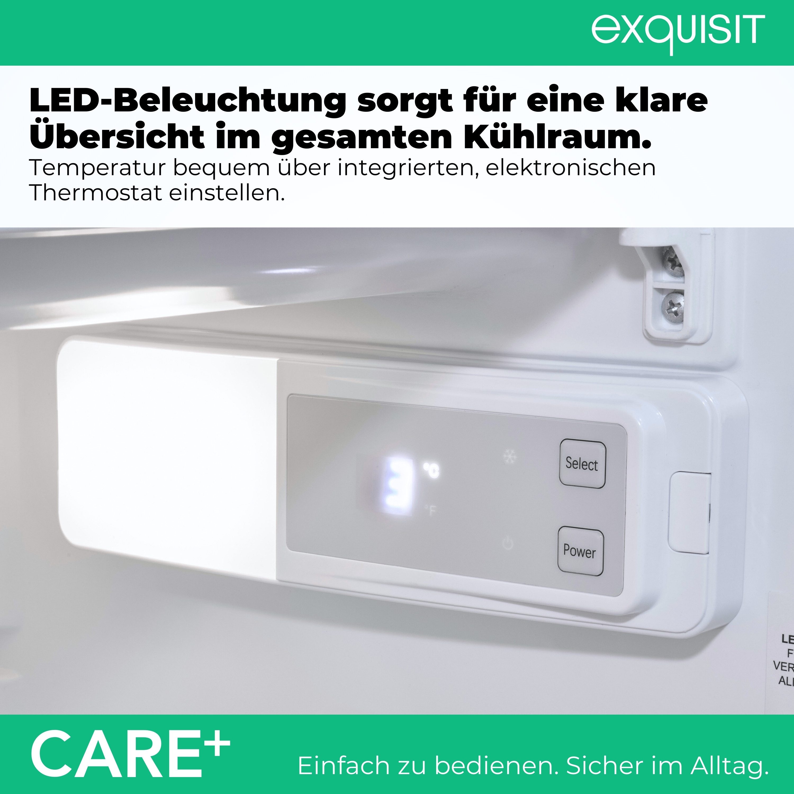 exquisit Kühlschrank KS16-4-HEA-090E Care inoxlook, 86,5 cm hoch, 54,5 cm breit, Kompakter Kühlschrank mit 4*-Gefrierfach, 106 l Kühlvolumen – Bild 4 von 5