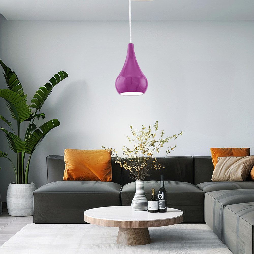 EGLO Pendelleuchte, Leuchtmittel nicht inklusive, Design Pendel Hänge Lampe Wohn Zimmer purple Decken Dielen