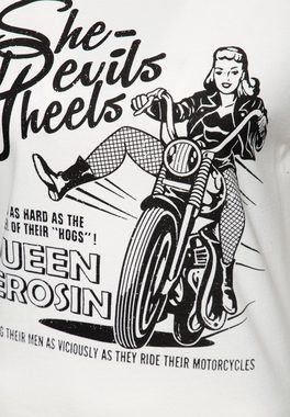 QueenKerosin T-Shirt She devils on wheels mit Vintage-Motiv