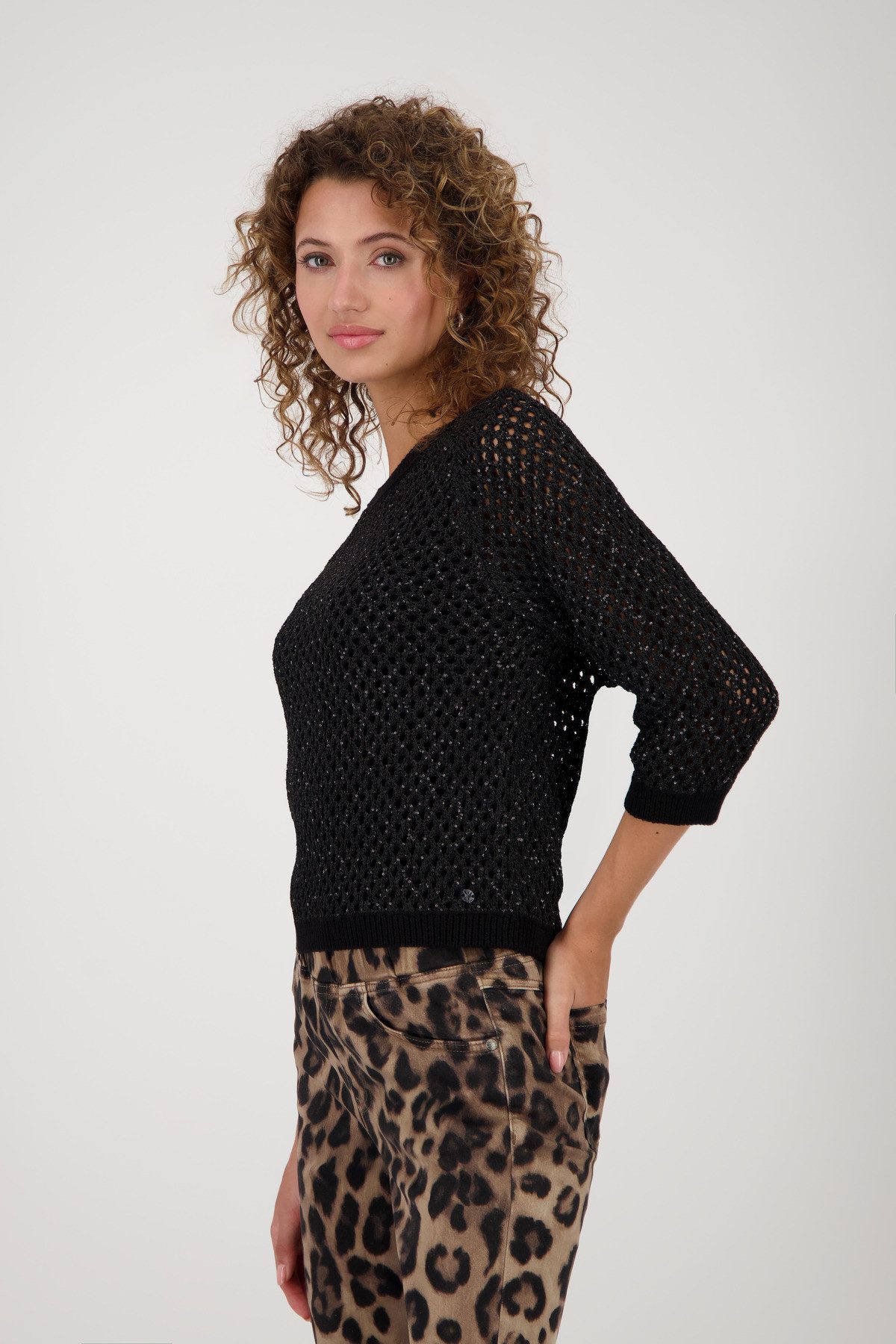 Monari Strickpullover Pullover Pailletten Mit Rundhalsausschnitt günstig online kaufen