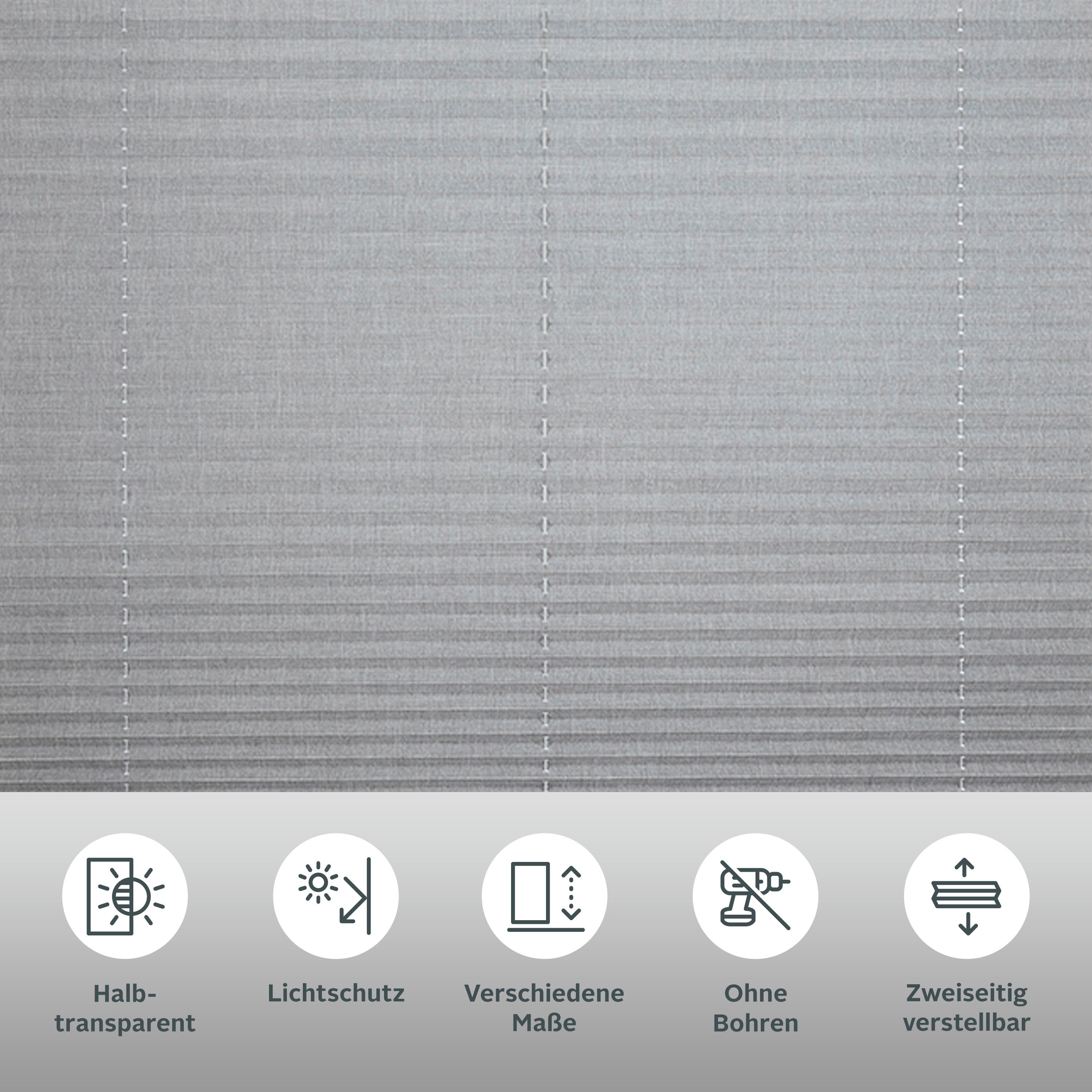 OTTO home Plissee WILLA, Lichtschutz, ohne Bohren, verspannt, Klemmfix, NEUHEIT in Leinenoptik