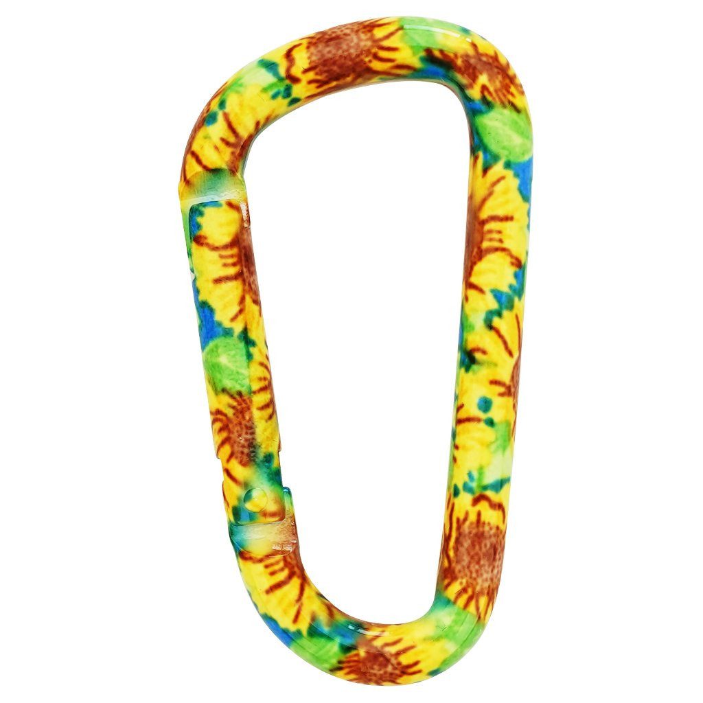 Munkees Karabiner Sunflower Clip aus Aluminium einzeln, (Einzelartikel, 1 St), Leichter Aluminium-Clip im Sunflower-Design für Alltag und Outdoor