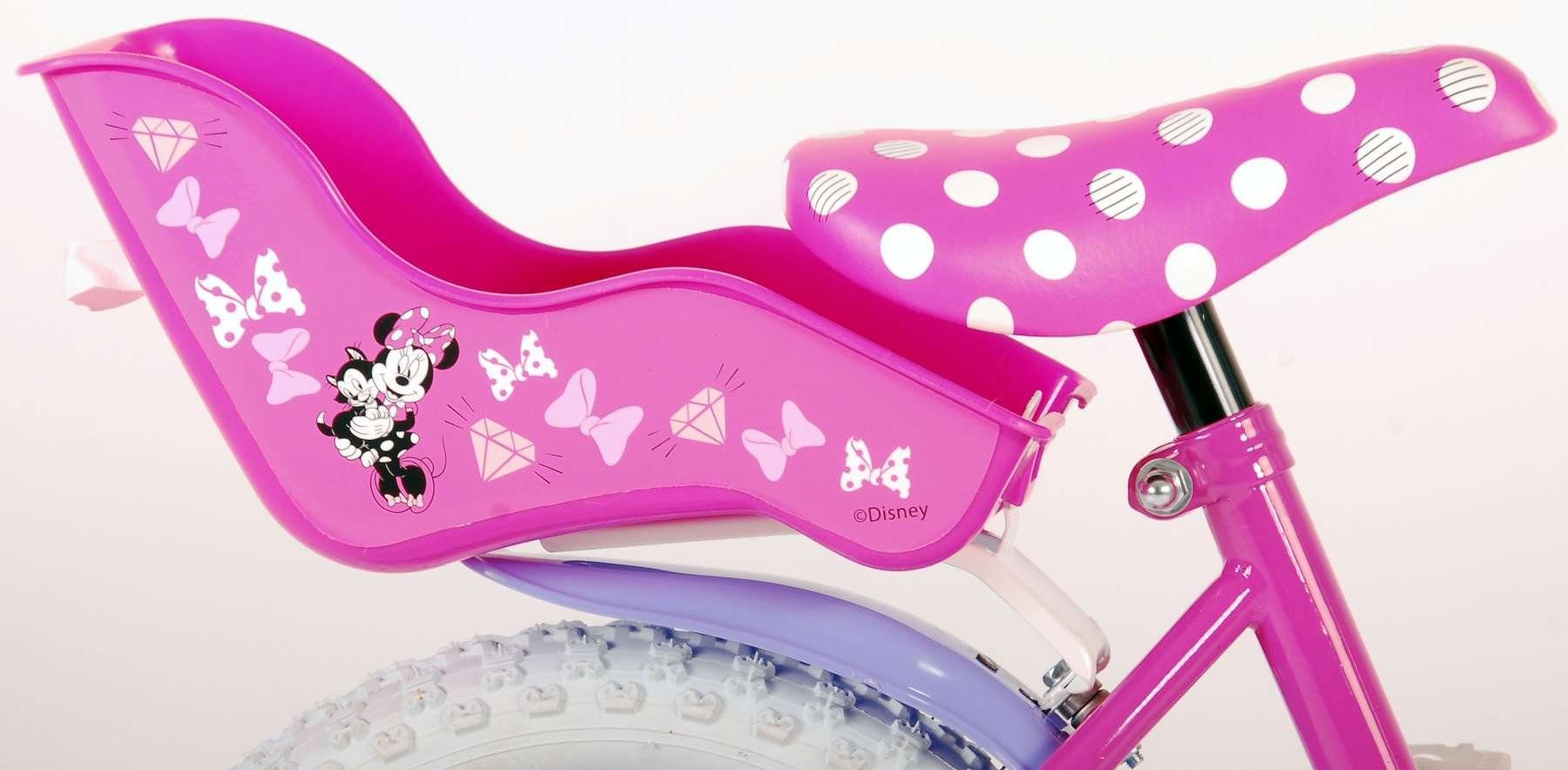 TPFSports Kinderfahrrad Disney Minnie Zoll mit 14 Laufrad Kinderrad Kinder Rutschfeste (Mädchen - Handbremse, Gang, Fahrrad Fahrrad + Rücktritt Zoll 1 Mädchen Stützräder mit 14 Sicherheitsgriffe)