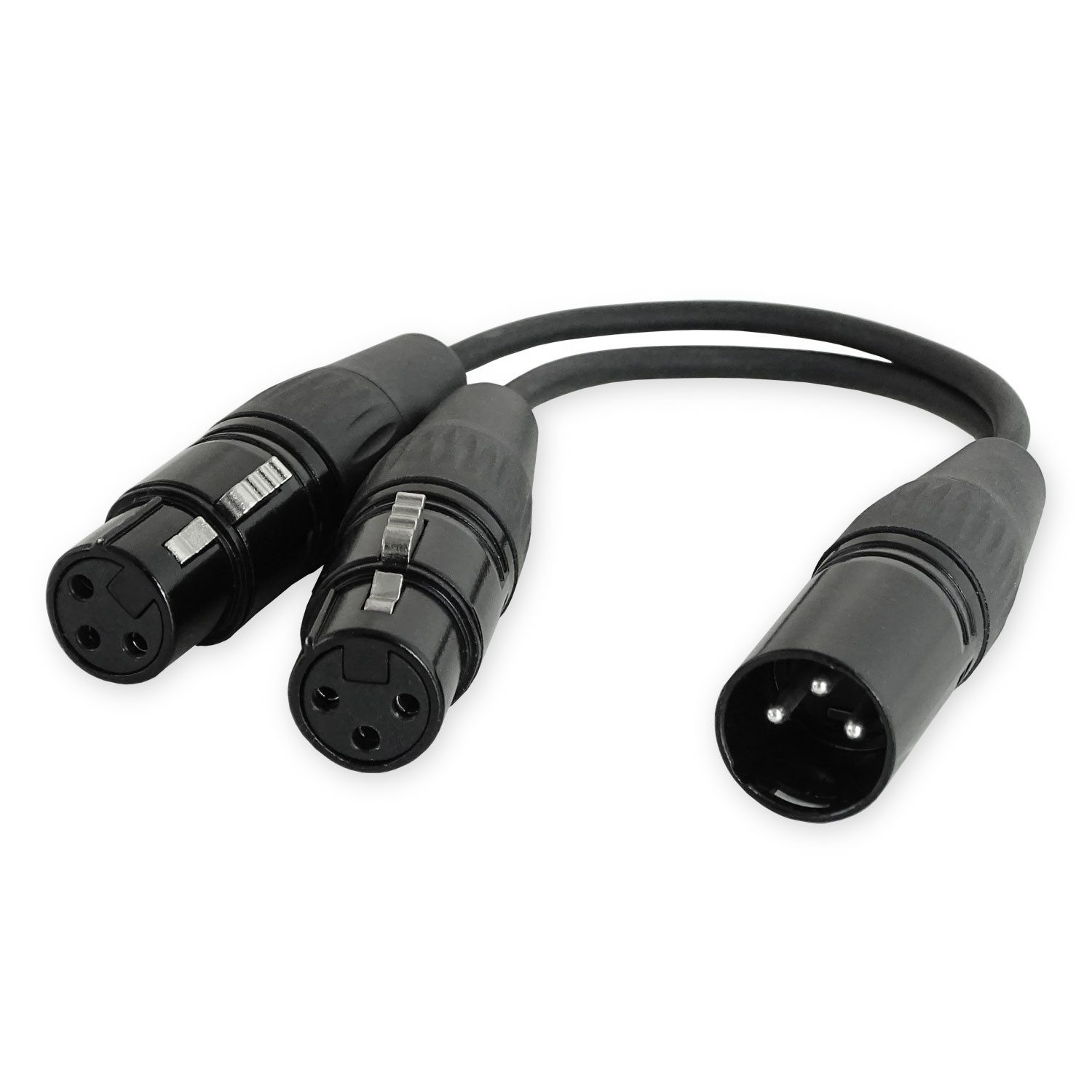 keepdrum YC020 Y-Adapterkabel XLR-Splitter 2x Buchse - 1x Stecker Audio-Adapter