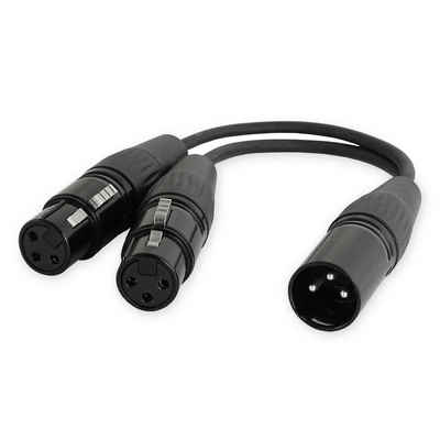 keepdrum YC020 Audio-Adapter 1x XLR-Stecker zu 2x XLR-Buchse, 25 cm, Splitter-Kabel
