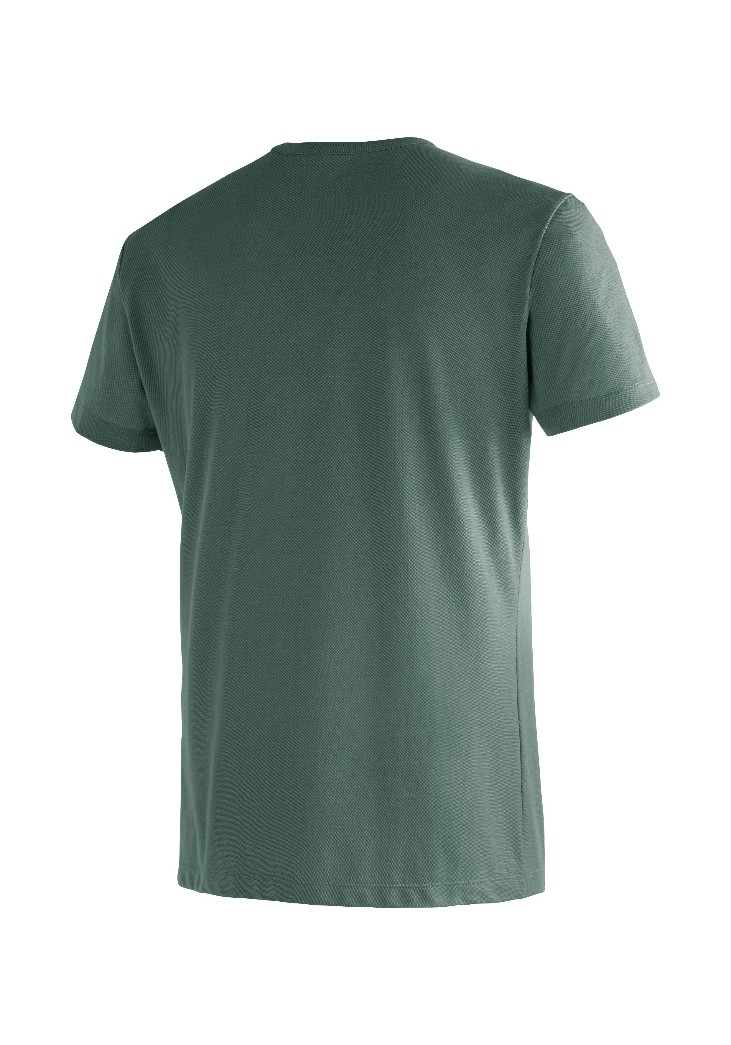 und 17 M Burgeis Print mit tannengrün Herren Sports Kurzarmshirt T-Shirt Maier Freizeit Wandern für